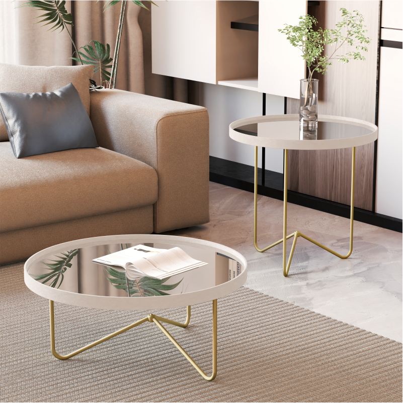 Mesa de centro e lateral Alamanda Off White